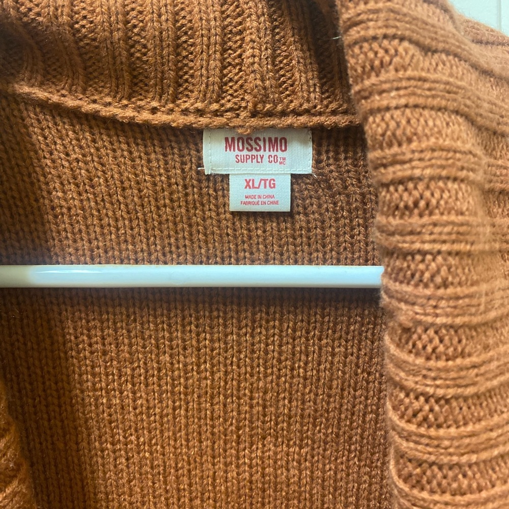 Massimo Black and Tan Cardigan Sweaters Shawl Collar - Picture 9 of 10